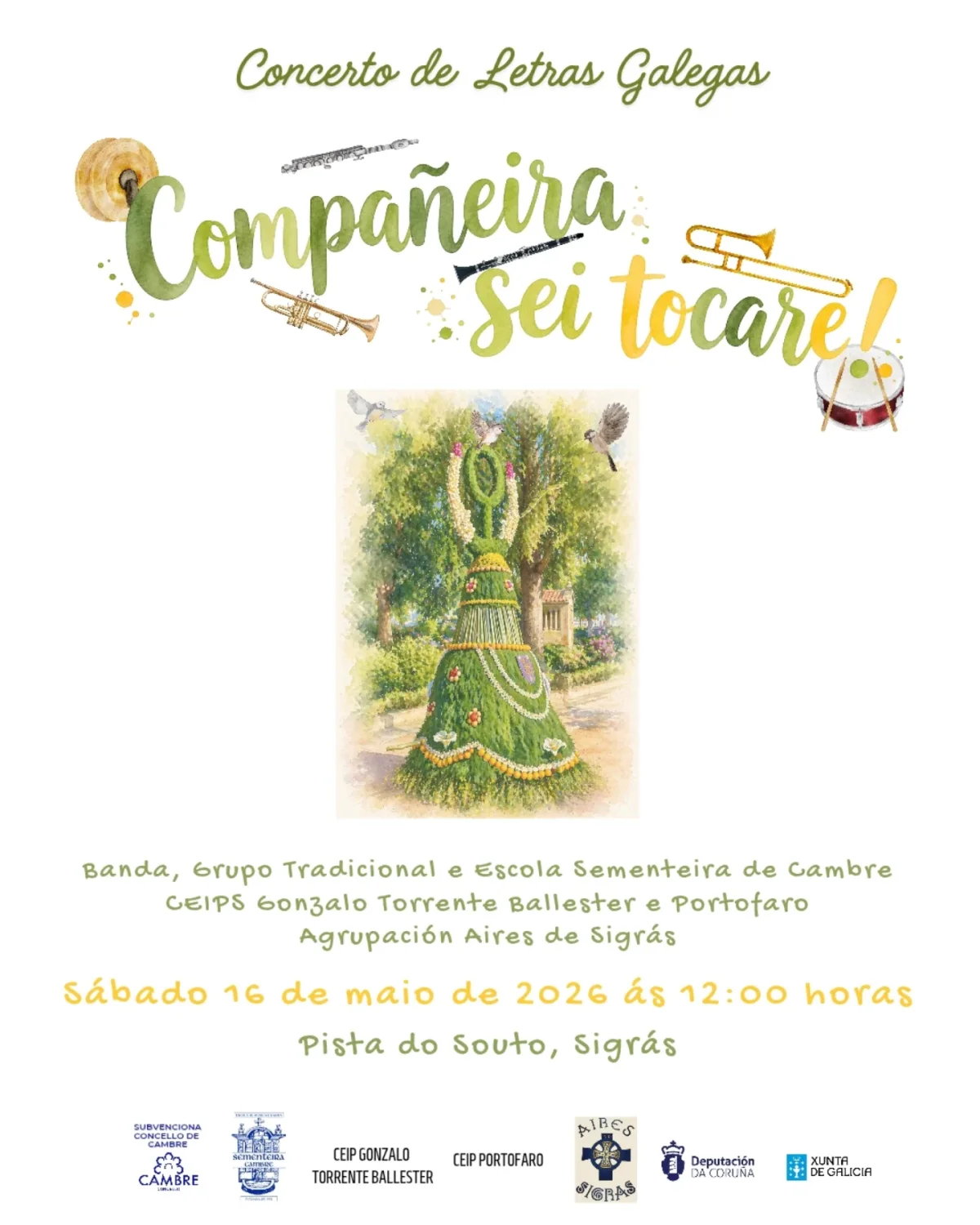 Imaxe principal para Concerto das Letras Galegas: Compañeira sei tocare!