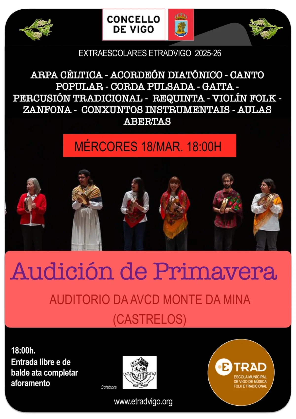 Imaxe principal para Audición de primavera da ETRAD (Escola municipal de Vigo)