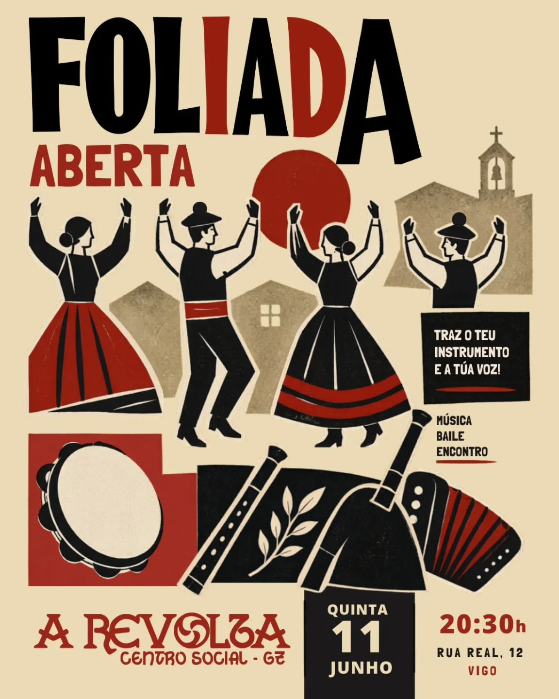 Imaxe principal para Foliada no centro social A Revolta