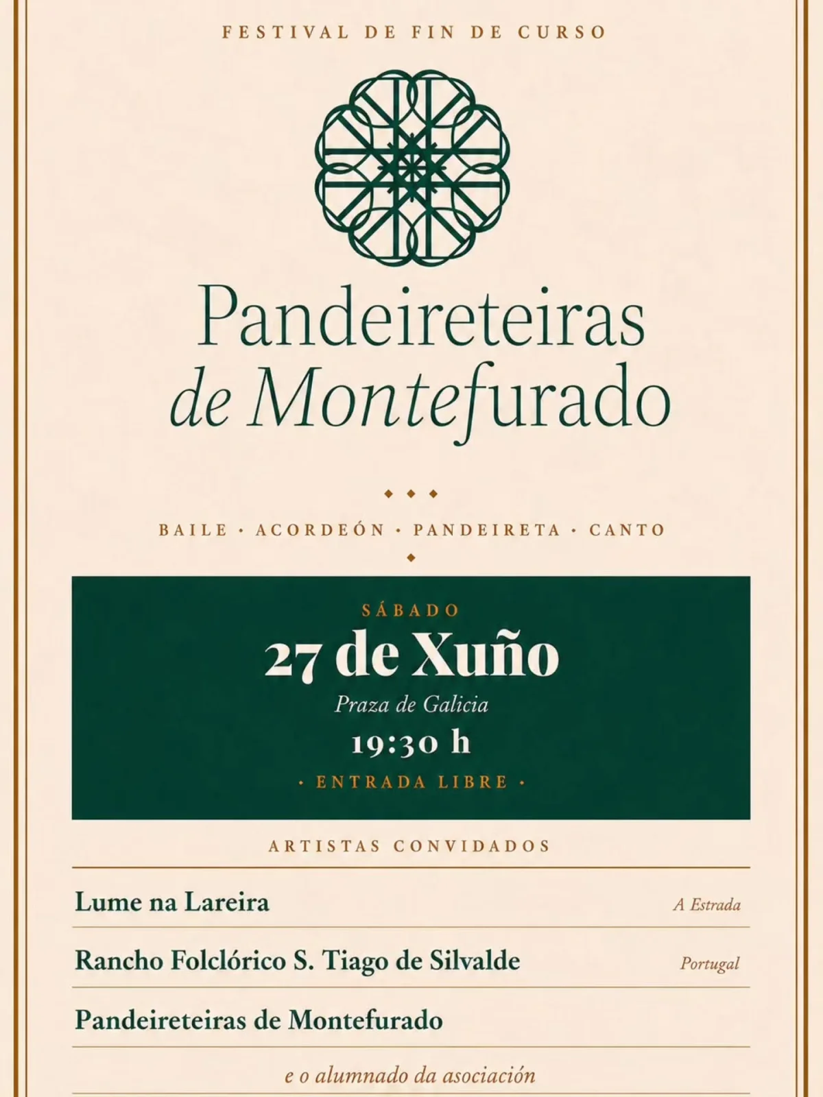 Imaxe principal para Festival fin de curso Pandeireteiras de Montefurado
