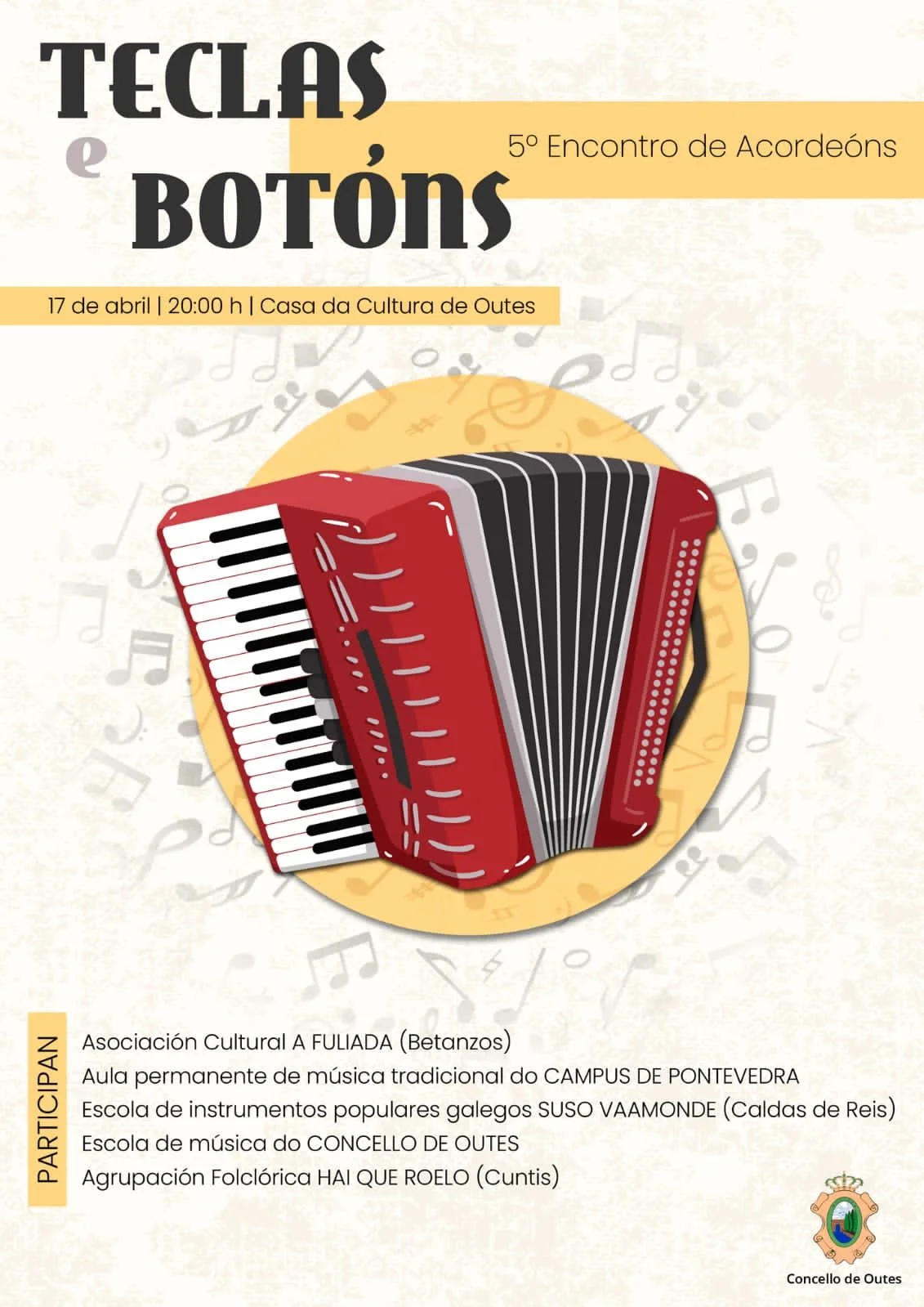 Imaxe principal para Teclas e botóns: 5º encontro de acordeóns
