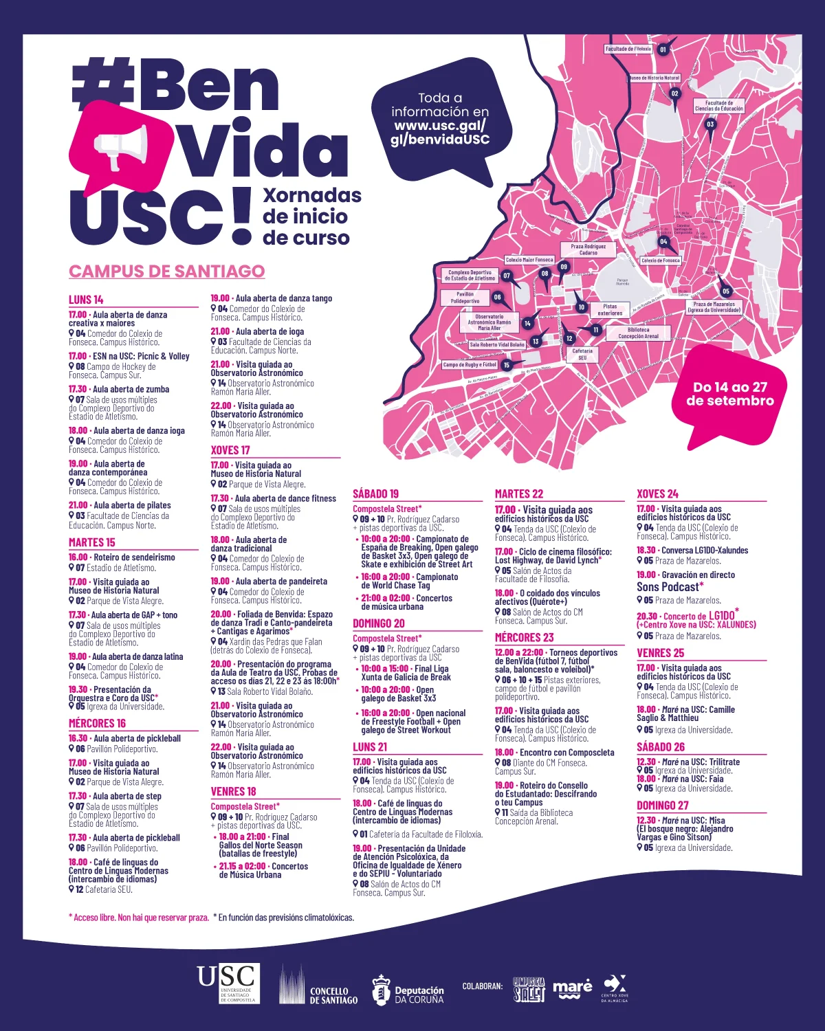 Imaxe principal para Foliada de benvida da USC no campus de Santiago