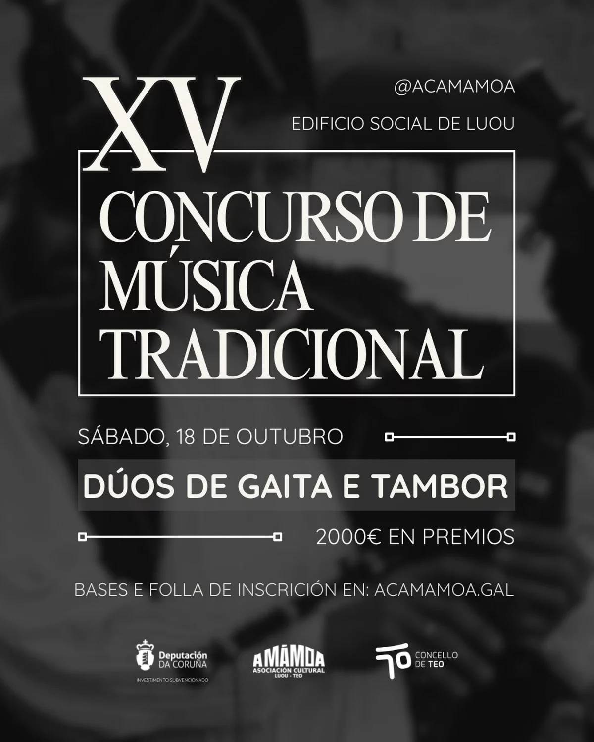 Imaxe principal para XV Concurso de música tradicional: dúos de gaita e tambor