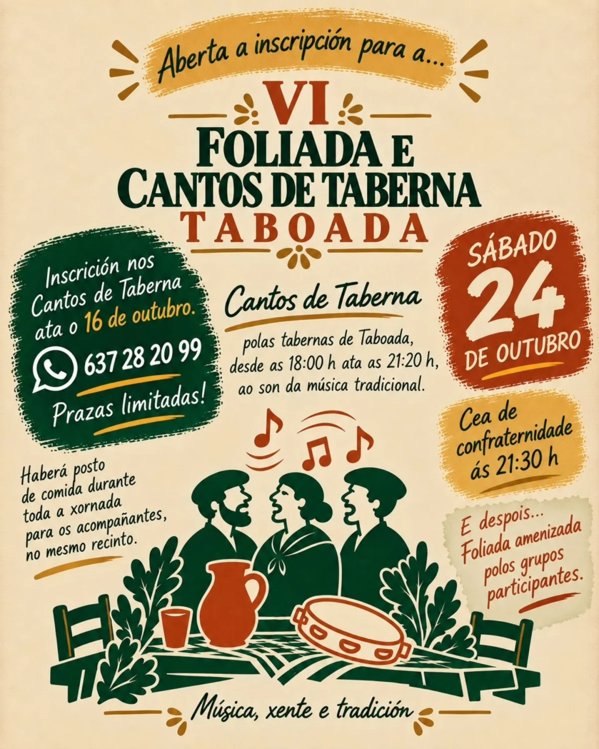 Imaxe principal para VI Foliada e cantos de taberna de Taboada