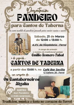 Imaxe para Presentación de pandeiro e cantos de taberna
